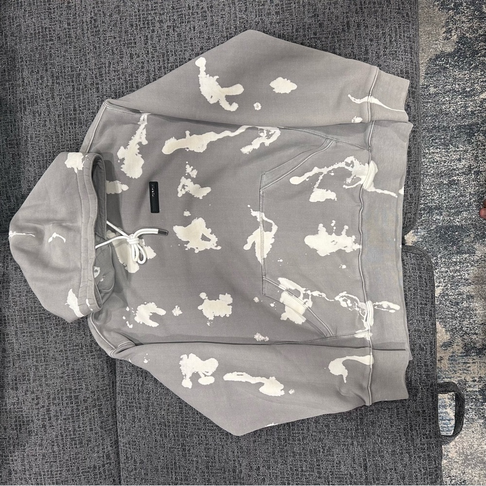 PURPLE BRAND Gray and White Splatter Hoodie